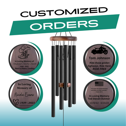 32" Serenity Memorial Wind Chimes - For every time you think of me, I’m right here in your heart