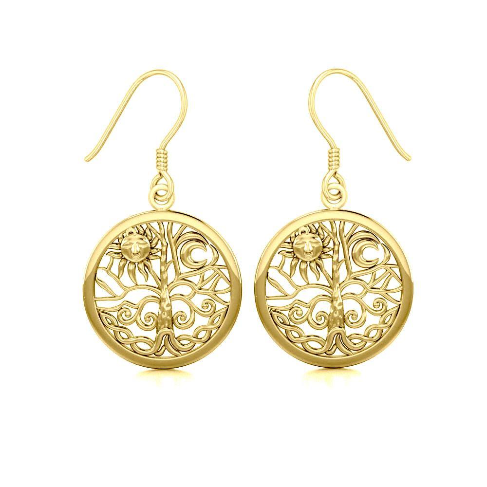 Celtic Tree of Life Solid Gold Earrings