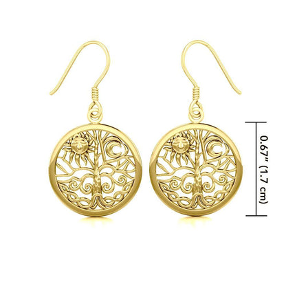 Celtic Tree of Life Solid Gold Earrings