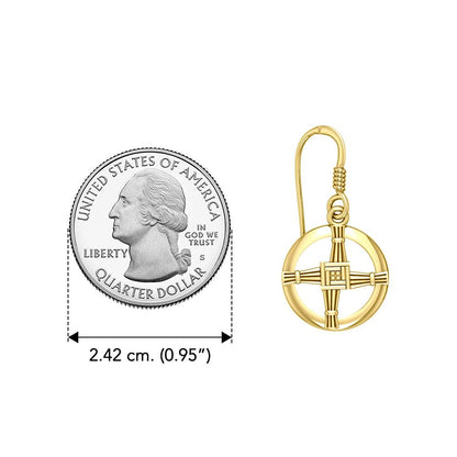 Saint Brigid's Cross - Solid Gold Earrings