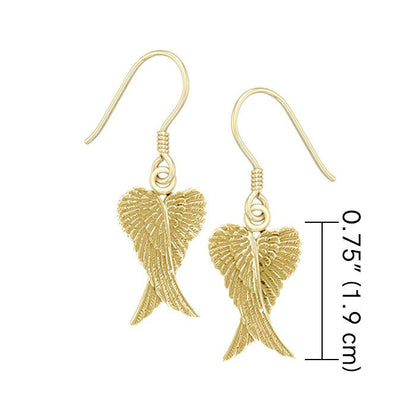 Angel Wings Solid Gold Earrings