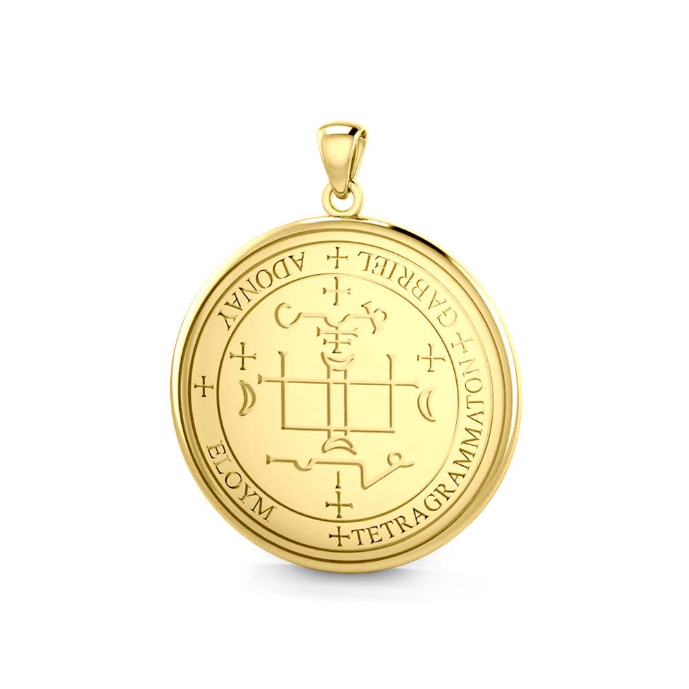 Sigil of the Archangel Gabriel Solid Gold Pendant