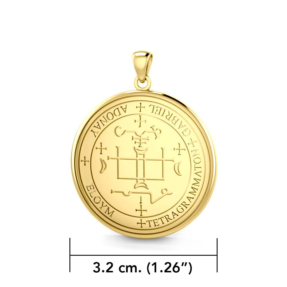 Sigil of the Archangel Gabriel Solid Gold Pendant