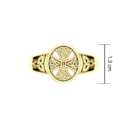 Celtic Cross 14 K Solid Gold Ring