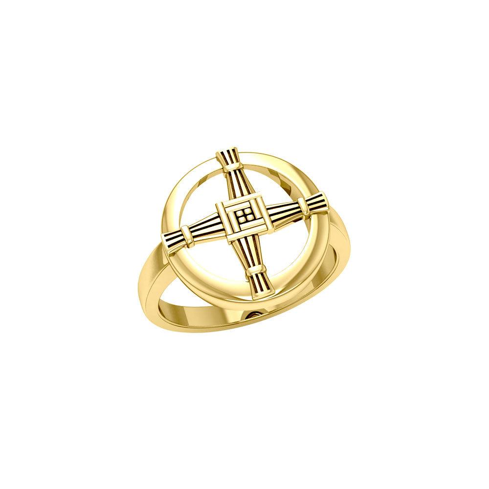 Saint Brigid's Cross - 14K Gold Ring