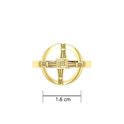 Saint Brigid's Cross - 14K Gold Ring