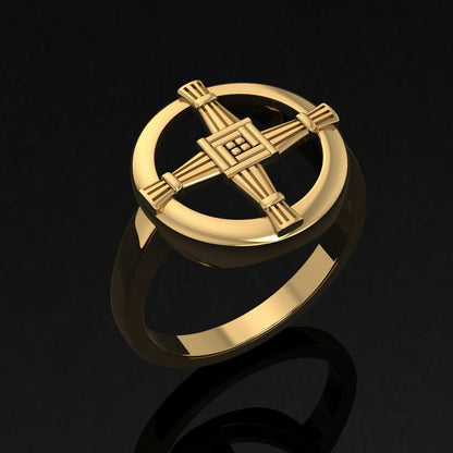 Saint Brigid's Cross - 14K Gold Ring