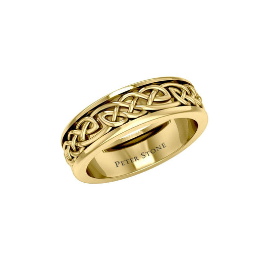 Celtic Spinner Band Ring - 14 K Solid Gold