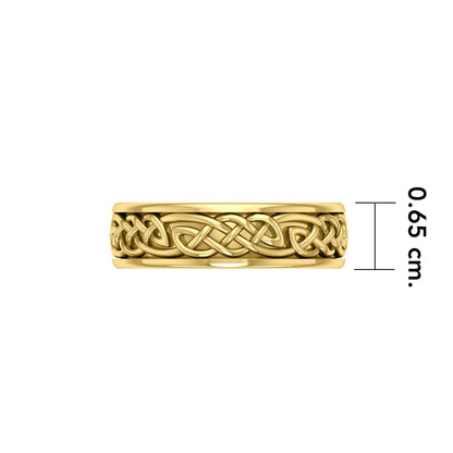 Celtic Spinner Band Ring - 14 K Solid Gold