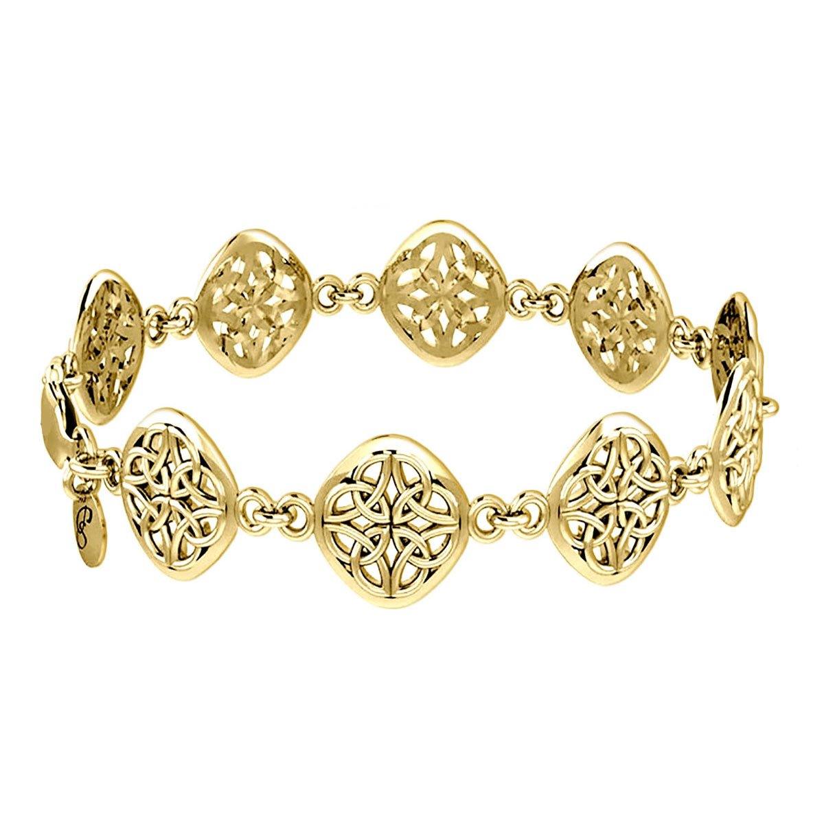 Celtic Four Point Knot - Sense the Power of Four- 14 Karat Gold Bracelet