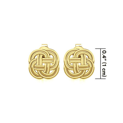 Celtic Knotwork Solid Gold Post Earrings