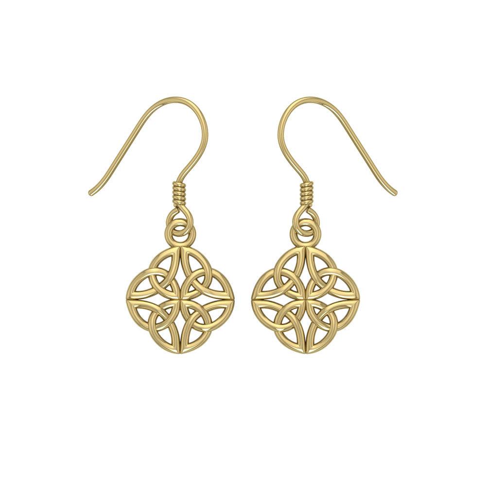 Celtic Knotwork Solid Gold Earrings