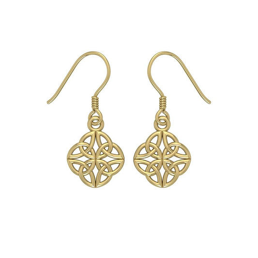 Celtic Knotwork Solid Gold Earrings