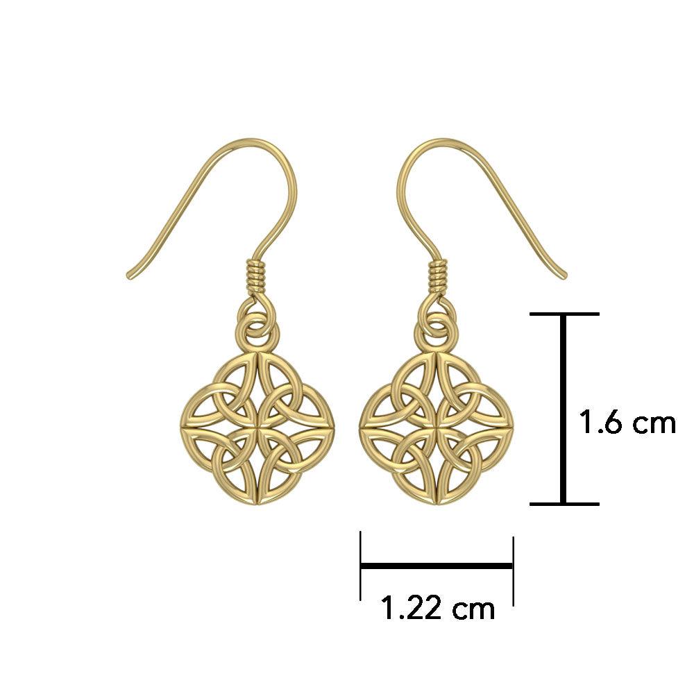 Celtic Knotwork Solid Gold Earrings