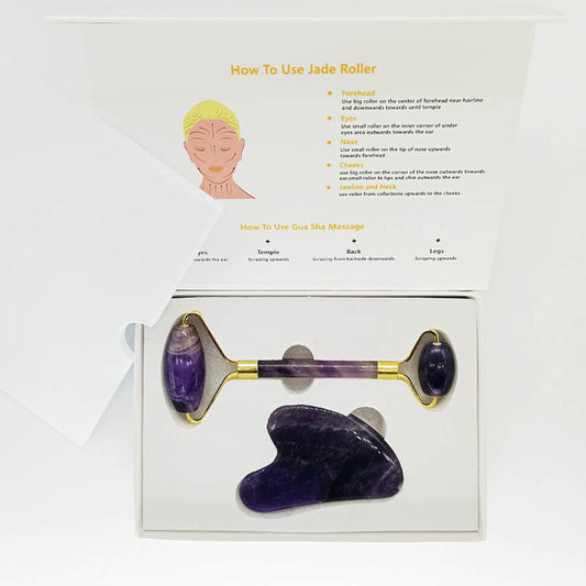 Brazilian Amethyst Gua Sha Facial Massage Set