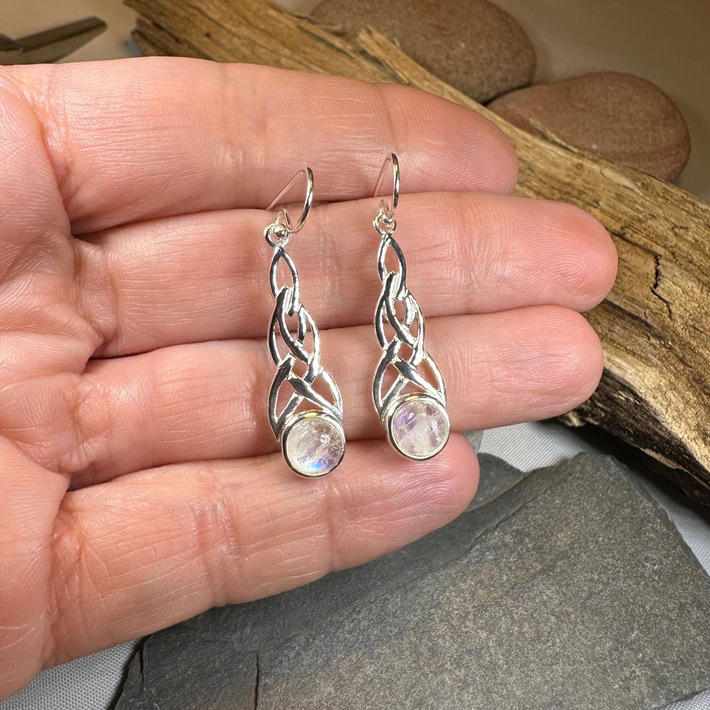 Marion Celtic Moonstone Earrings