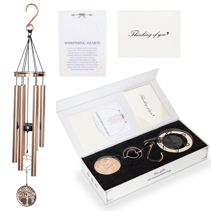 30” Wind Chime with Gift Box – Whispering Hearts™ Collection – Platinum Rose Personalized
