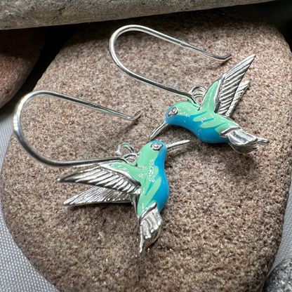 Colibrì Hummingbird Earrings in Sterling Silver