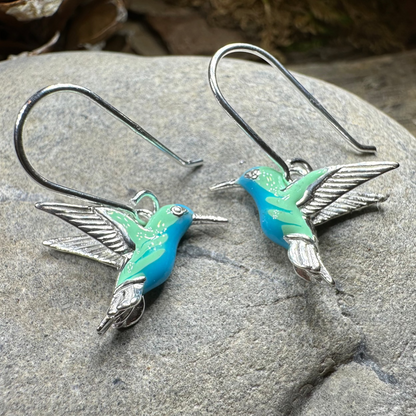 Colibrì Hummingbird Earrings in Sterling Silver