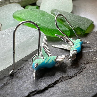 Colibrì Hummingbird Earrings in Sterling Silver