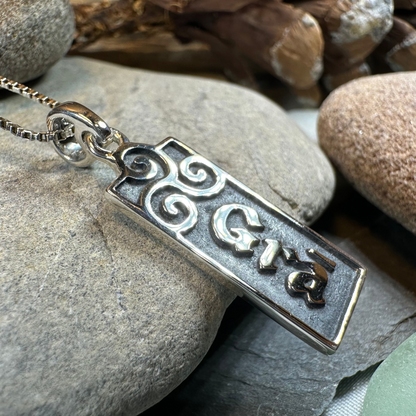 Irish Gaelic Love Grá Necklace in Sterling Silver