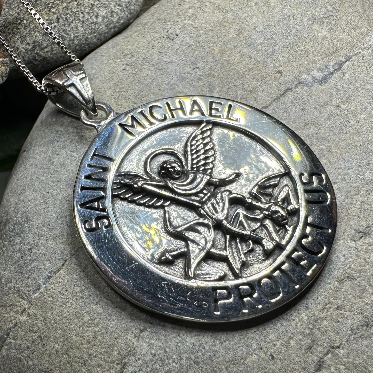 Protect Us Saint Michael Necklace - Sterling Silver