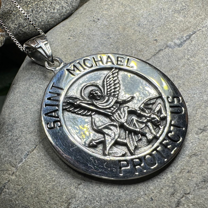 Protect Us Saint Michael Necklace - Sterling Silver