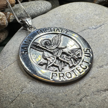 Protect Us Saint Michael Necklace - Sterling Silver