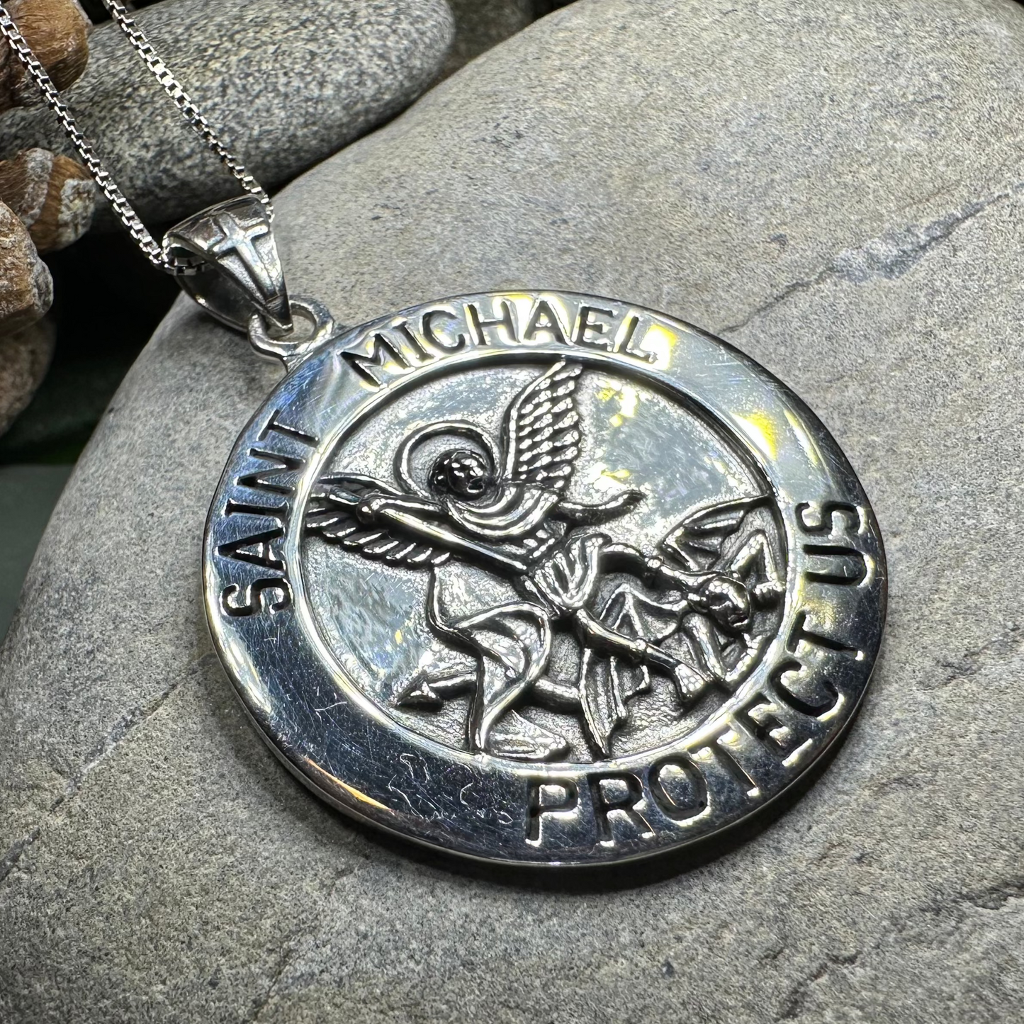 Protect Us Saint Michael Necklace - Sterling Silver