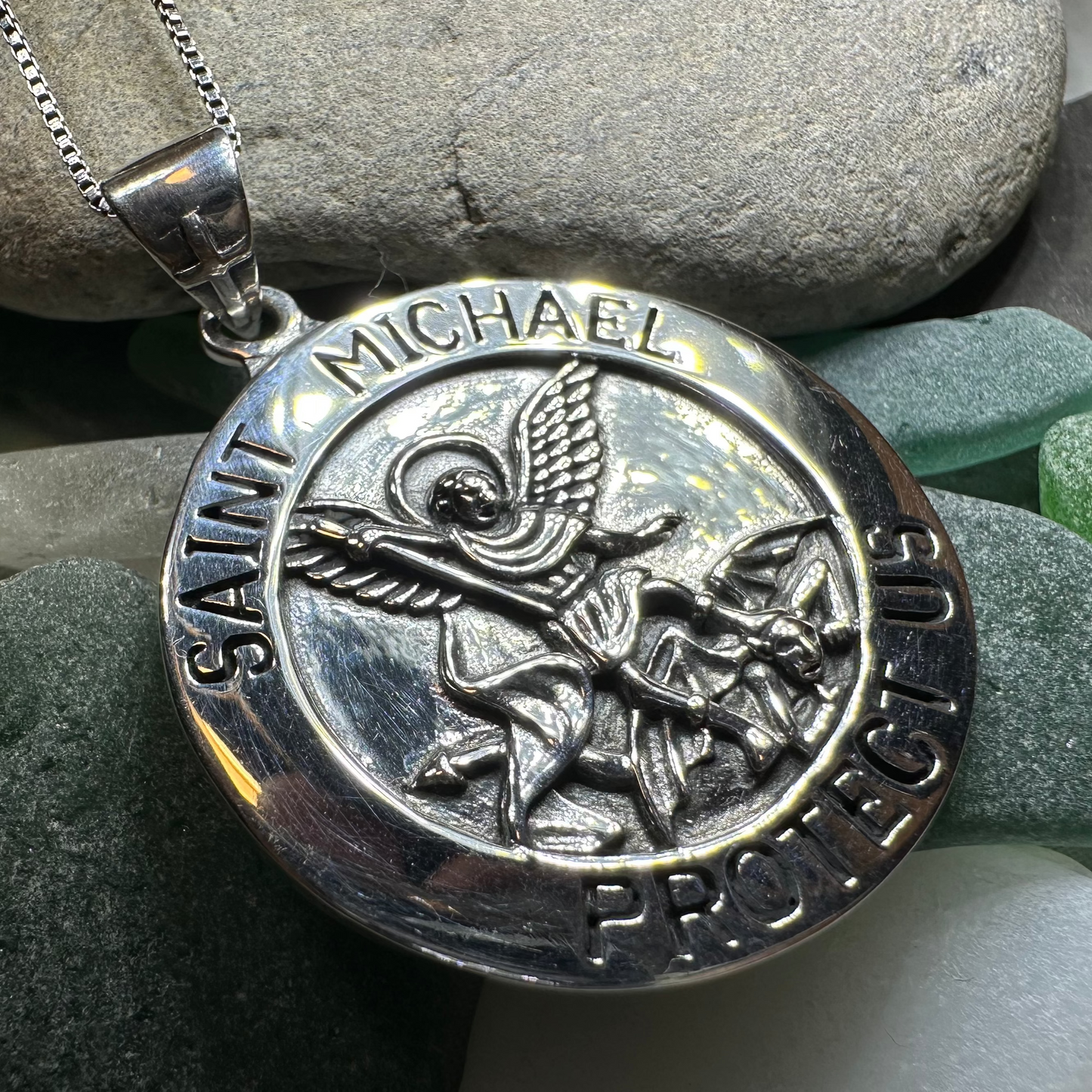 Protect Us Saint Michael Necklace - Sterling Silver