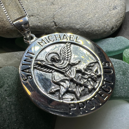 Protect Us Saint Michael Necklace - Sterling Silver