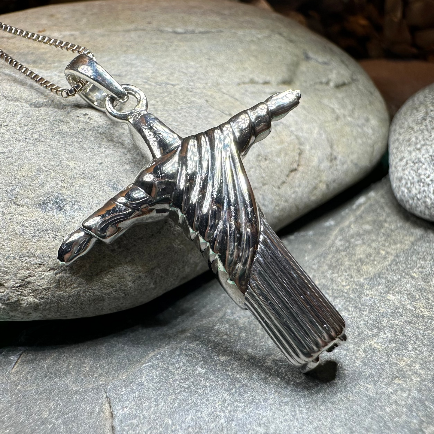 Christ the Redeemer Cross Necklace in Sterling Silver