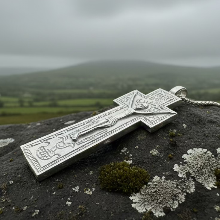 Artisan Irish Penal Crucifix Cross Necklace - Made in Ireland