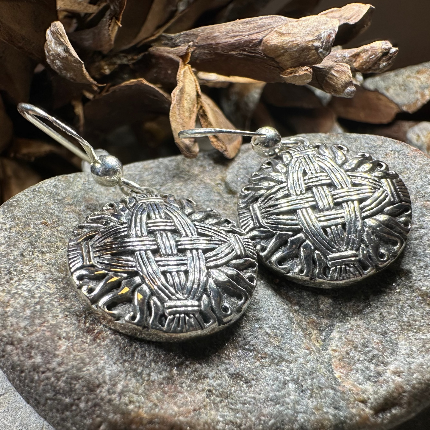 Irish Saint Brigid's Cross Earrings in Sterling Silver