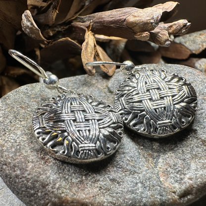 Irish Saint Brigid's Cross Earrings in Sterling Silver