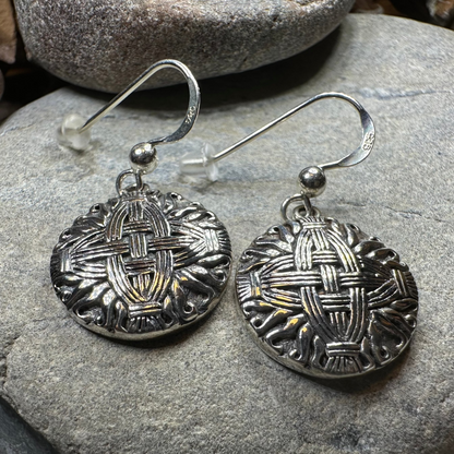 Irish Saint Brigid's Cross Earrings in Sterling Silver