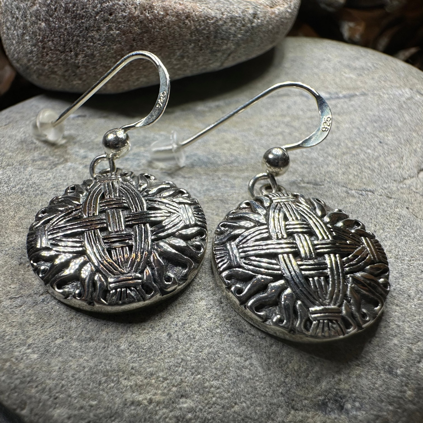 Irish Saint Brigid's Cross Earrings in Sterling Silver