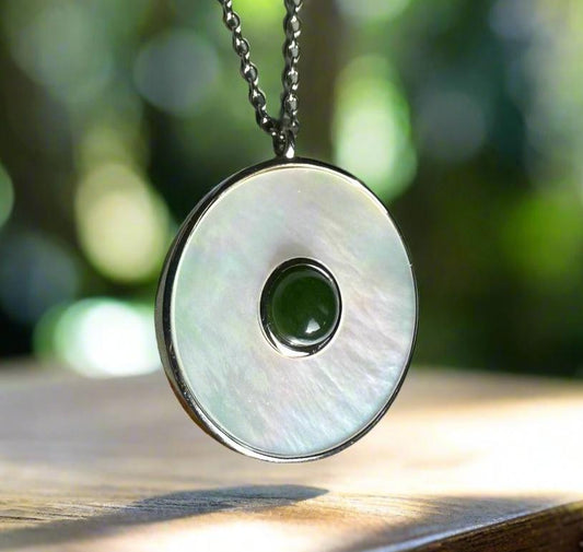 Canadian Jade and Mother of Pearl Pendant