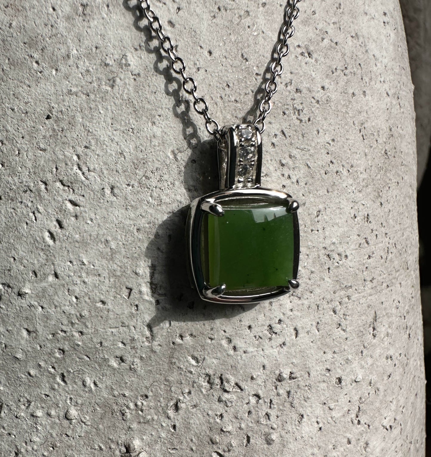 Canadian Jade and Sterling Silver Pendant