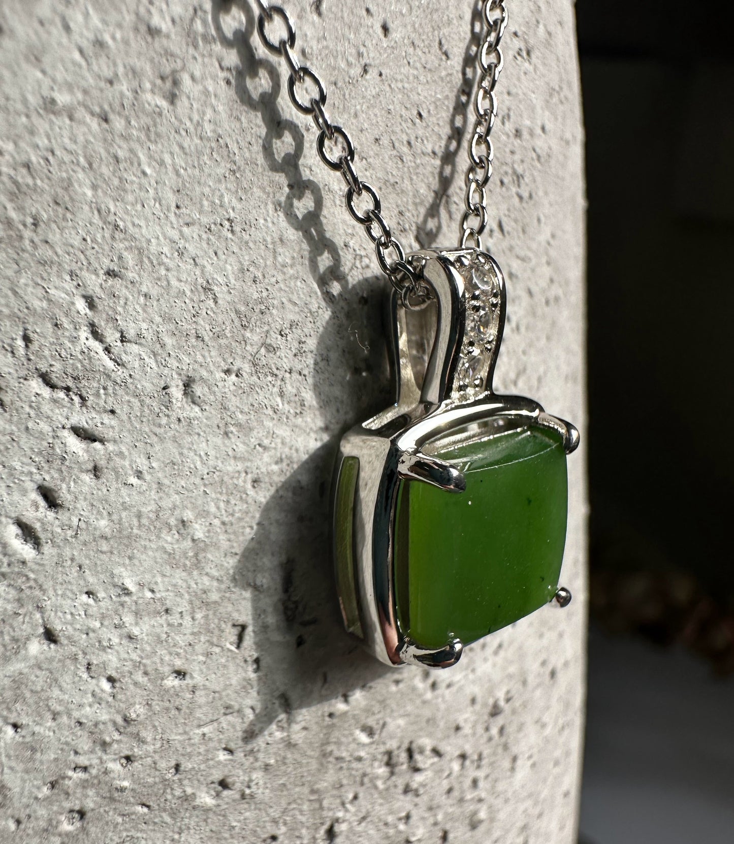 Canadian Jade and Sterling Silver Pendant