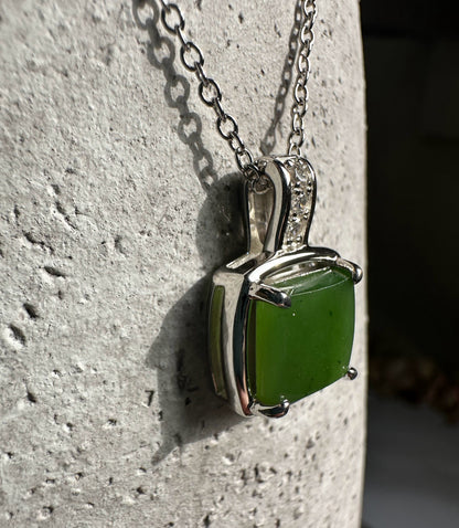 Canadian Jade and Sterling Silver Pendant