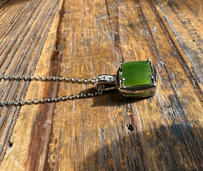 Canadian Jade and Sterling Silver Pendant