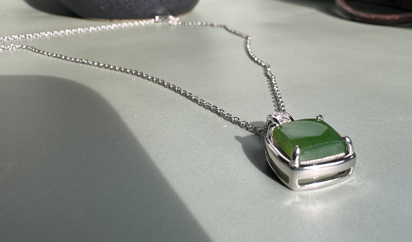 Canadian Jade and Sterling Silver Pendant