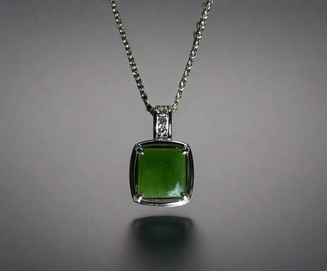 Canadian Jade and Sterling Silver Pendant