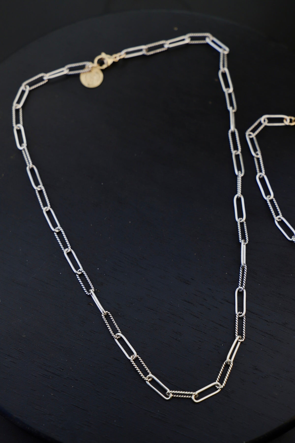 Cecilia Paperclip Chain - Antiqued Silver