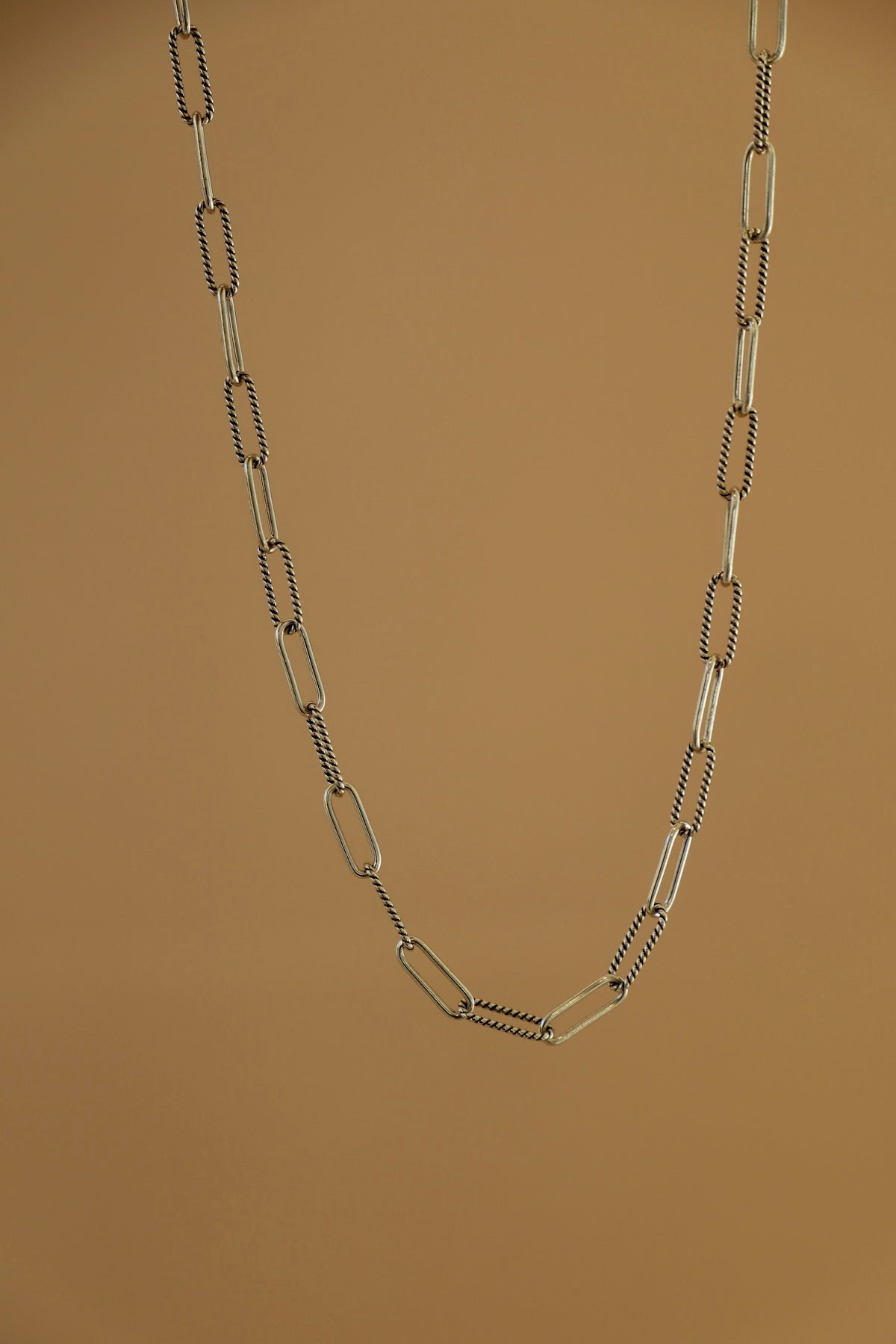Cecilia Paperclip Chain - Antiqued Silver