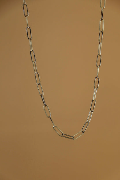 Cecilia Paperclip Chain - Antiqued Silver