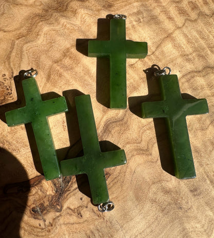 Canadian Jade Cross Pendant, 40mm*