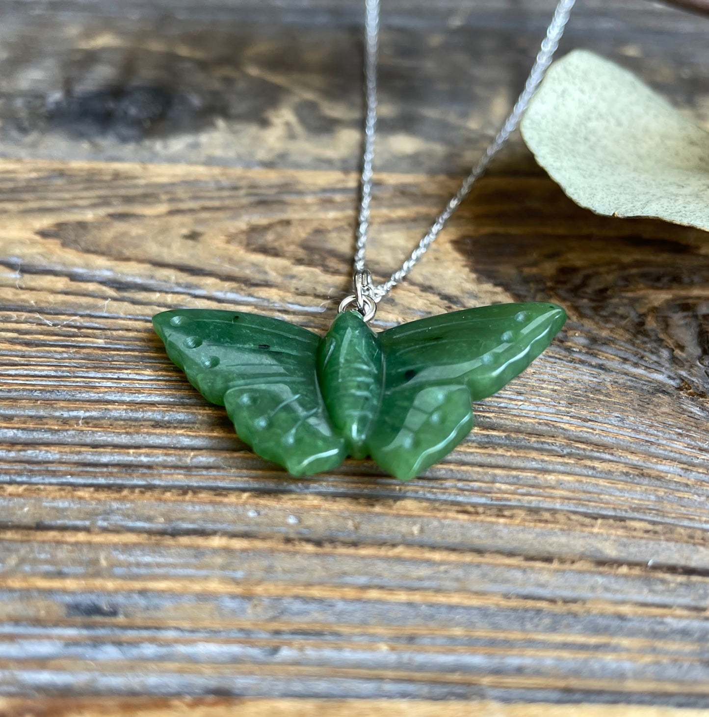 Canadian Jade Butterfly Pendant, 35mm