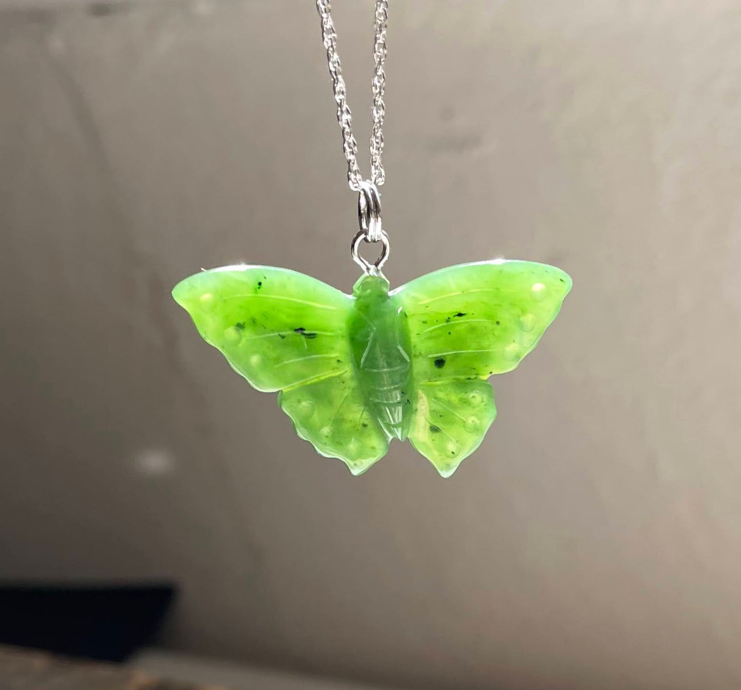 Canadian Jade Butterfly Pendant, 35mm